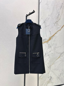 Louis Vuitton (LV) new design sleeveless dress with zipper and stand-up collar-5389  