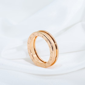 Bulgari bezel letter single ring diamond-free ring-4008