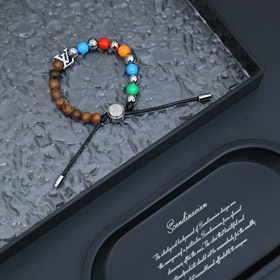 Louis Vuitton LV adjustable letters and floral lucky round bead bracelet-4055
